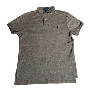 Polo Ralph Lauren Custom Fit Medium M Gray Polo Shirt Pony